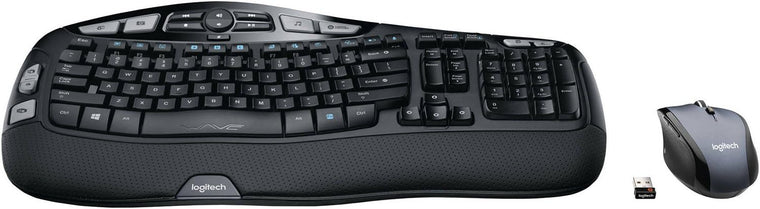 Renewed Logitech MK570 Wireless Keyboard and Optical Mouse Set with Comfort Wave Design