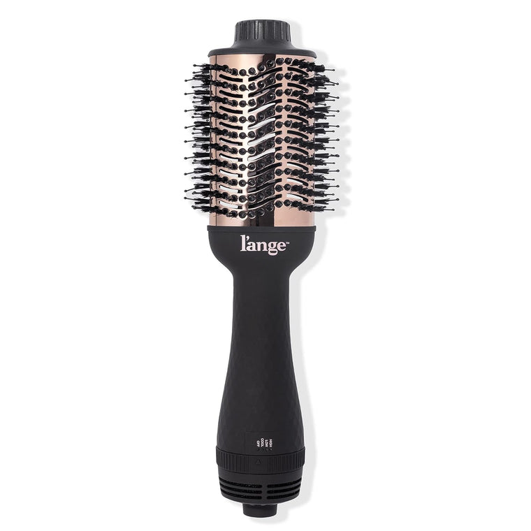 LANGE HAIR Le Volume 2-in-1 Titanium Brush Dryer, 75MM Hot Air Styler with Oval Barrel, Black