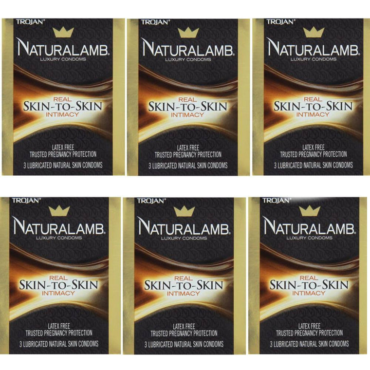 Trojan Naturalamb Natural Skin Lubricated Condoms, 6-Pack with 3 Each