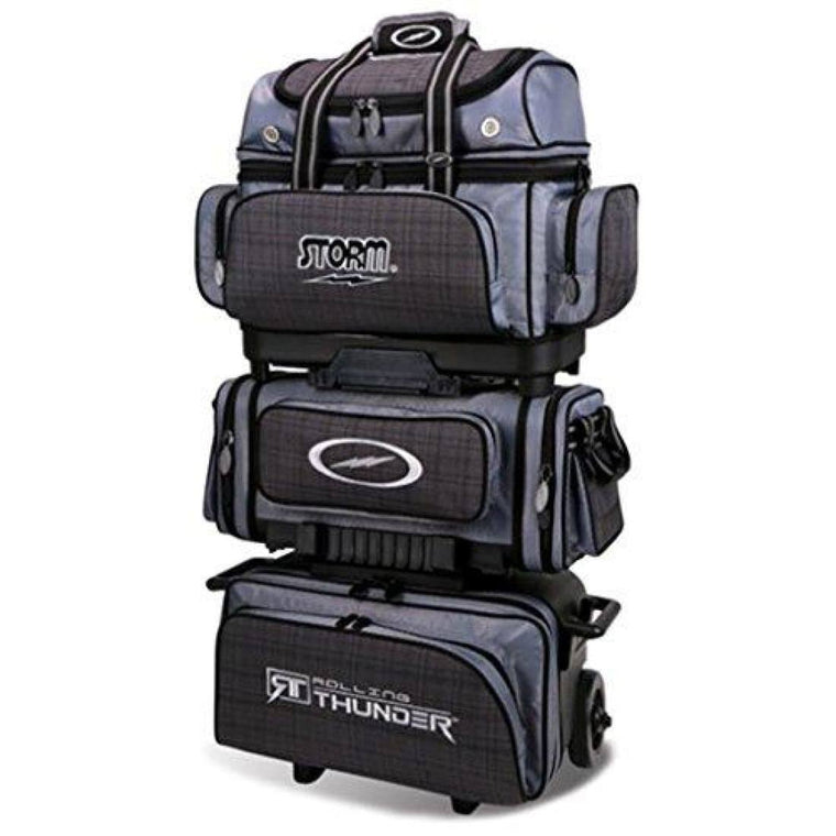 Storm Rolling Thunder 6-Ball Bowling Bag in Plaid, Gray and Black