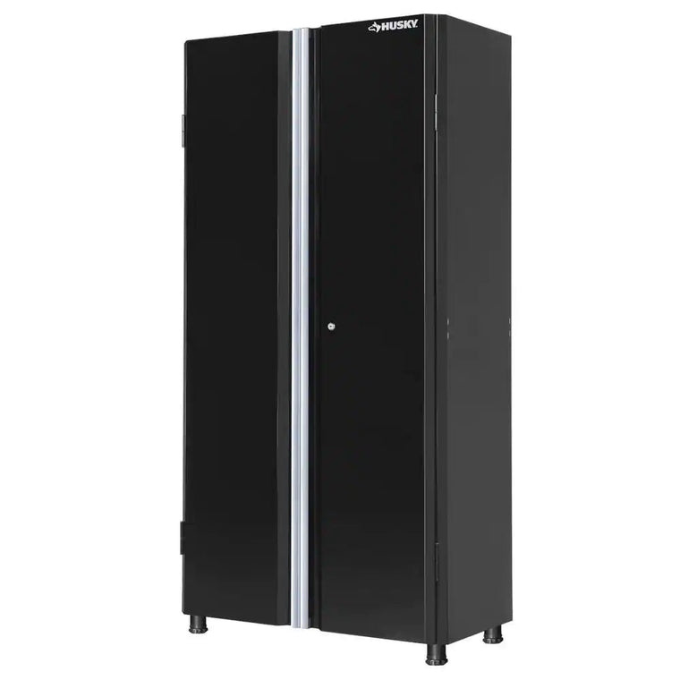 Husky G3602T-US Freestanding Garage Cabinet, Ready-to-Assemble 24-Gauge Steel, Black, 36 in. W x 72 in. H x 18 in. D