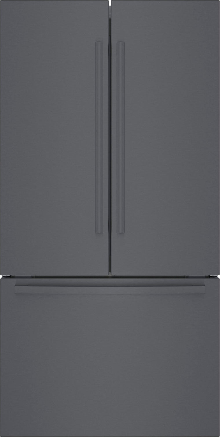 Bosch 800 Series Smart French Door Refrigerator, 21 Cu. Ft. Counter-Depth Design in Black Stainless Steel